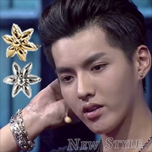 韓國正品 EXO Kris 吳亦凡。有一個地方。同款風中花朵耳釘耳環 (一對)