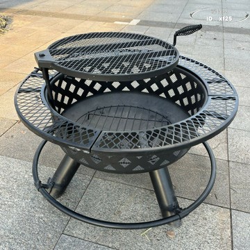 【限時免運】燒烤架 家用柴火取暖爐 庭院烤火爐 別墅篝火圍爐桌 炭火盆戶外燒烤爐