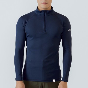 Maka 高領拉鍊刷毛保暖衣 男款 藏青