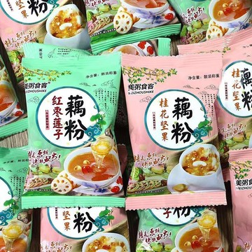 【低卡零嘴小舖】代購美粥食客桂花堅果藕粉衝泡卽食紅棗蓮子藕粉羹小包裝速食健康高纖飽腹 健康代餐 辦公室速食 早餐必備