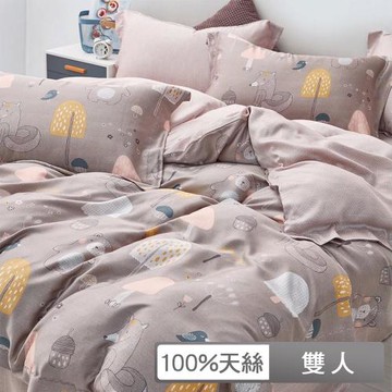 【貝兒居家生活館】100%天絲四件式兩用被床包組 (雙人/狐狸的夏天)