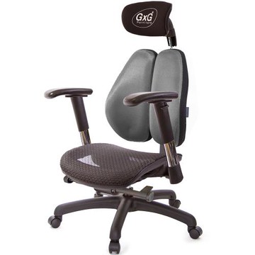 GXG 大網座 雙背工學椅(2D滑面金屬扶手)  TW-3676 EA6