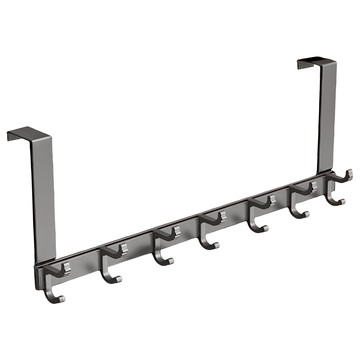 HOUDER 太空鋁門後掛鉤 7鉤 BH323-4  槍灰色  1個