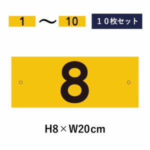 10枚セット 駐車場 番号札 1～10セット 反射仕様 番号プレート H8×W20cm 駐車場 看板 プレート cn-2-2-hs-10set