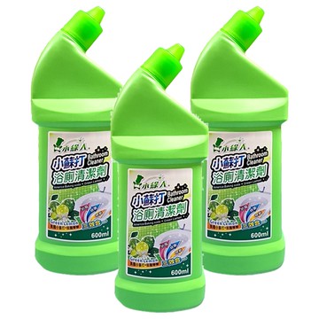 小綠人 浴廁清潔劑(檸檬)600ml-浴室清潔、馬桶清潔、磁磚清潔  3入