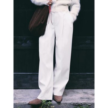 JNBY/江南布衣春秋季休閑褲西裝褲直筒褲含綿羊毛復合垂感柔軟