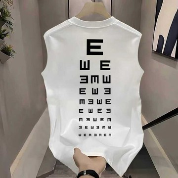 百搭坎肩 活力背心 炸街痞帥坎肩 100%純棉港風重磅背心 美式高街慵懶印花無袖t恤 大尺碼洋氣硬漢 青年夏天休閒上衣
