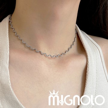 MIGNOLO💫微光曲線｜鈦鋼項鍊 波紋項鍊 項鍊女 女生項鍊 簡約項鍊 韓國連線 正韓 項鍊