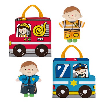 K's Kids 奇智奇思 警察和消防員角色扮演遊戲組  絨布玩具  警察和消防員  1組