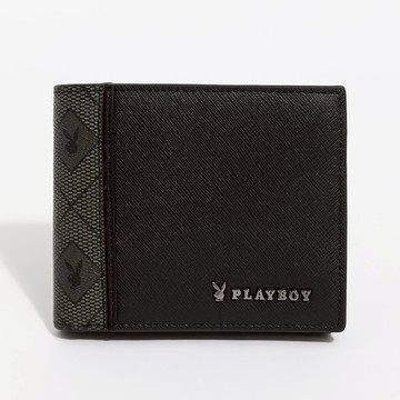 PLAYBOY - 中翻短夾  Black Knight系列 - 黑色