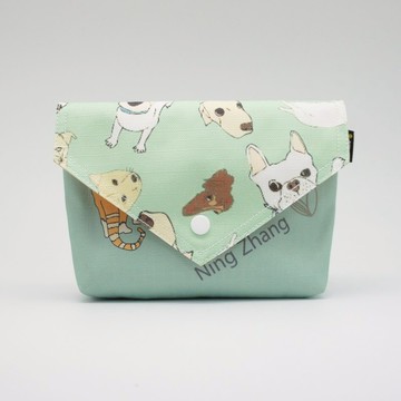 BLR 手工印製 張寧 聯名款 手繪風 狗狗 貓貓 BB BAG 肩背包 手拿包