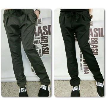 秋冬 棉麻鬆緊長褲 哈倫褲 中大尺碼 適合L XL  顯瘦 寬鬆 休閑褲 舒適 好穿 二色 現貨