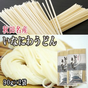 稲庭うどん 180g (90g×2袋) つゆ付  お試し 1人前××2袋 メール便 送料無料 手土産 いなにわうどん 稲庭饂飩  [稲庭うどん90g×2袋 BS]