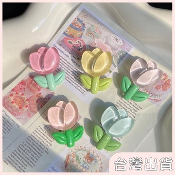 ✨臺灣出貨✨【飾飾如意】透明鬱金香髮夾ins少女心夏日學生甜美卡通劉海邊夾頭飾卡子髮飾