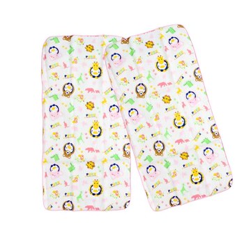 任-PUKU藍色企鵝 印花紗布澡巾2入30*60cm(粉色)