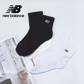 【New Balance】 NB 中筒襪一組二入_中性_白/黑_LAS51272WK
