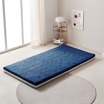 HOME JOBS 9區舒眠可折疊床墊含收納帶  7cm  單人加大  深藍色