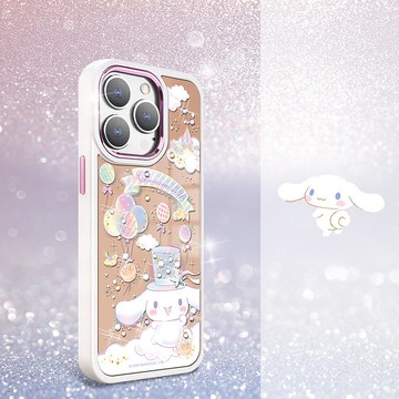 三麗鷗 iPhone 15 14系列軍規防摔合金框鏡面手機殼-小紳士大耳狗