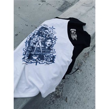 oldschool chicano西海岸復古人像印花無袖T恤男慵懶風寬松背心