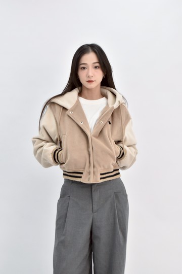 (M) lure hsu質感長袖連帽棕色外套