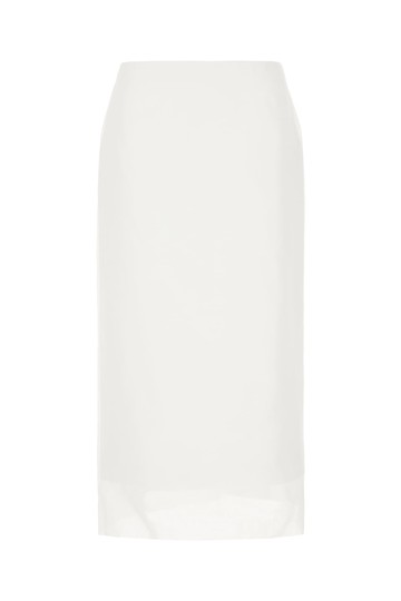 SportMax White Cotton Skirt