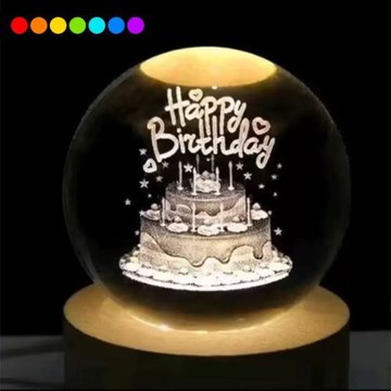 【All Splendid】炫彩水晶球夜燈 生日蛋糕 造型燈 女友 情人節 星球小夜燈 水晶球底座