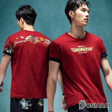 【26新春款↘年貨價】切繪日式圖紋鬼洗元素短TEE - BLUE WAY 鬼洗い