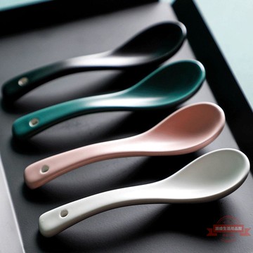 316勺子陶瓷家用喝湯瓢羹小勺子瓷勺大湯勺調羹粥勺稀飯勺盛粥勺