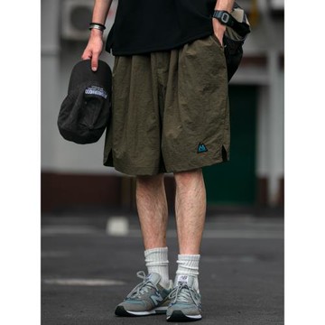 日系復古戶外速干休閑短褲夏季男青年休閑運動潮牌防水五分工裝褲