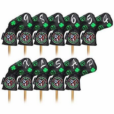 特価Big Teeth Golf Iron Covers Iron Head Covers, Lucky Clover Iron Covers Long Neck Golf Iron Head Covers, 11Pcs Golf Iron Covers Set Golf並行輸入商品