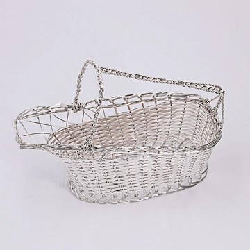 酒籃酒具鍍銀擺件紅酒提籃手提吧臺KTV酒柜包間紅酒架裝飾紅酒籃