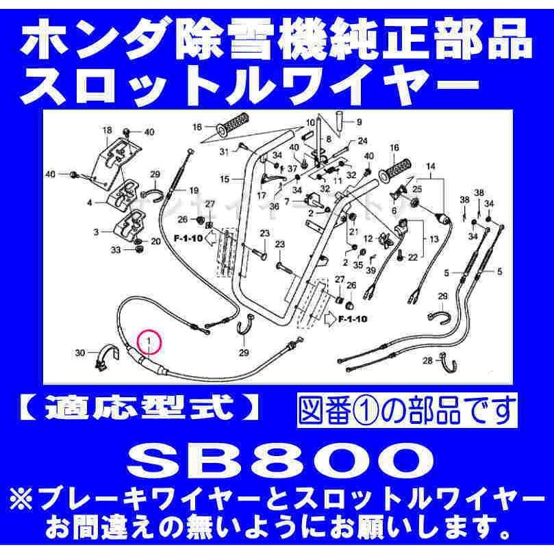 ホンダ 除雪機 SB800用 スロットルワイヤー