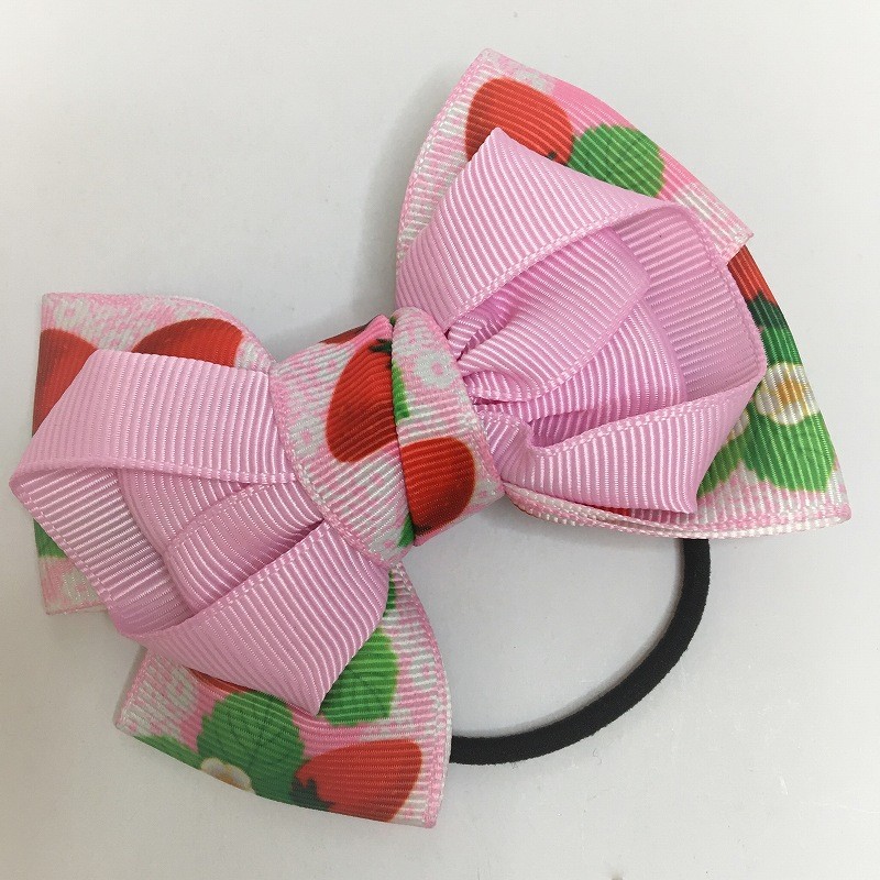 ハンドメイドヘアアクセサリー イチゴヘアゴム ピンク2重リボンでおしゃれ女の子のための可愛い保育園 幼稚園 小学生キッズアイテム 通販 Lineポイント最大5 0 Get Lineショッピング