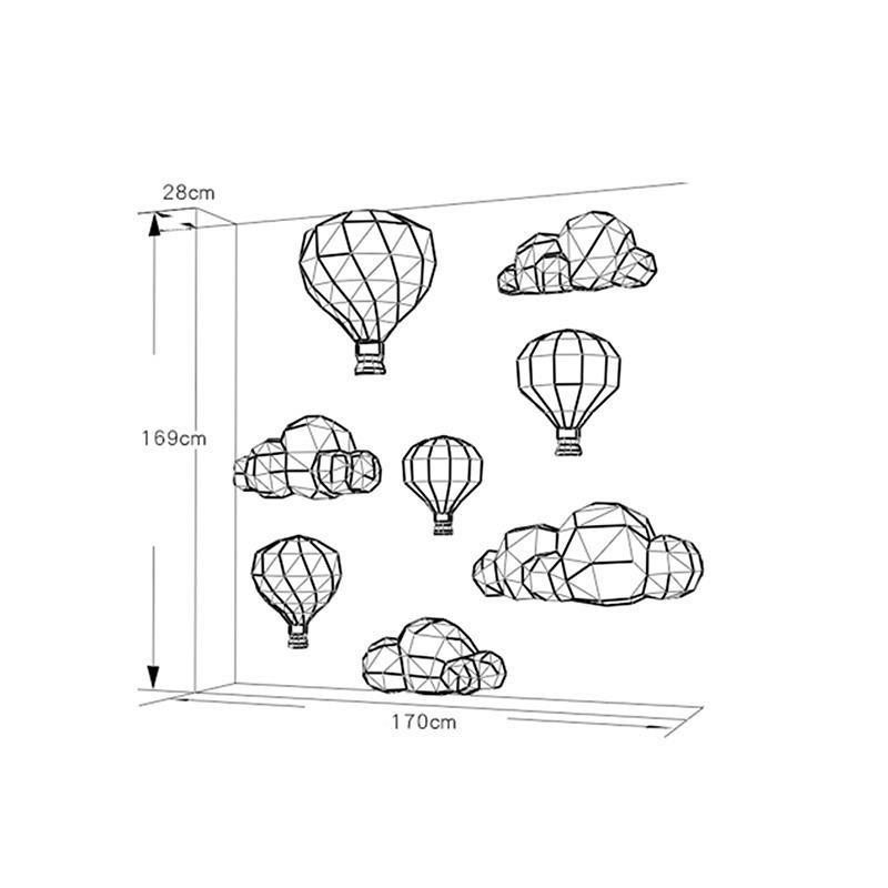 ペーパークラフト 気球 立体 オブジェ 壁飾り 大きい 3D 子供部屋