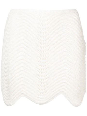 Casablanca - wavy crochet miniskirt - women - Cotton/Nylon/Viscose - L - White