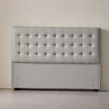 MUNA家居  132型庫柏5尺淺灰色貓抓皮床頭片   150X20X109cm