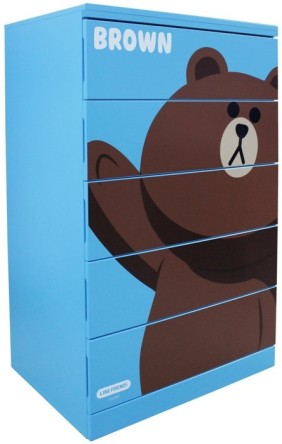 【震撼精品百貨】LINE FRIENDS_兔兔、熊大~五斗櫃-熊大藍【共1款】
