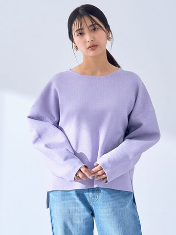 細閃質感前短後長針織上衣(07000212200) - YECCA VECCA