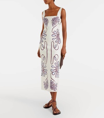 Cala de la Cruz Amaranta printed linen midi dress