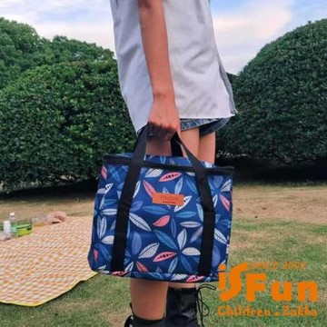 iSFun 繽紛印花 大容量方型手提保冷保溫便當包 圖案可選