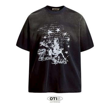 【OTIS】 「現貨速出」水洗星星滿圖 短袖 寬鬆 落肩 復古 美式 街頭