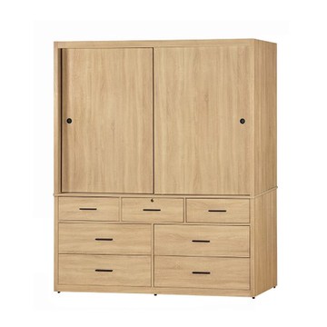 【MUNA家居】博士6X7尺七抽衣櫥(共兩色)原切橡木色