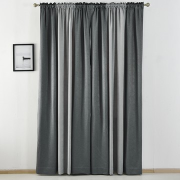 法蘭拼接緹花遮光單層落地窗簾 單片130x230cm,共2片