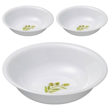 Corelle Brands 康寧餐具 橄欖花園系列深盤  3個  深盤  白色