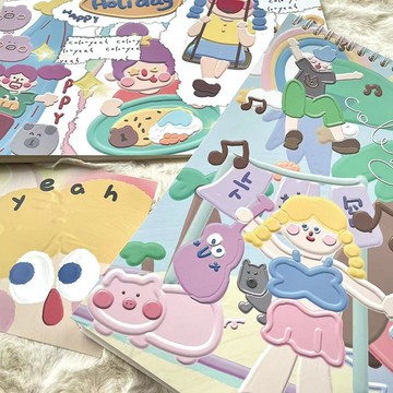 【coloryeah】離型紙本b540頁 手帳 膠帶 可愛卡通 貼紙