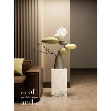 時來運轉客廳大型落地擺件電視柜沙發旁邊裝飾品輕奢高級藝術禮品