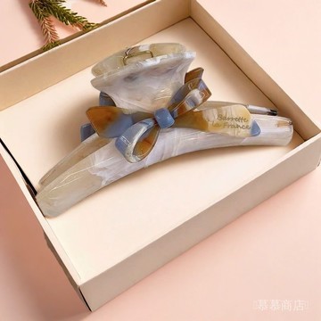 ✨可開發票#法式溫柔醋痠蝴蝶結韓係抓夾新款高級感盤髮精緻鯊魚夾耐用髮飾#免運