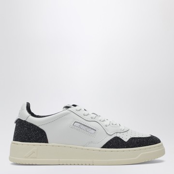 Medalist Low sneakers in white and black leather with glitter