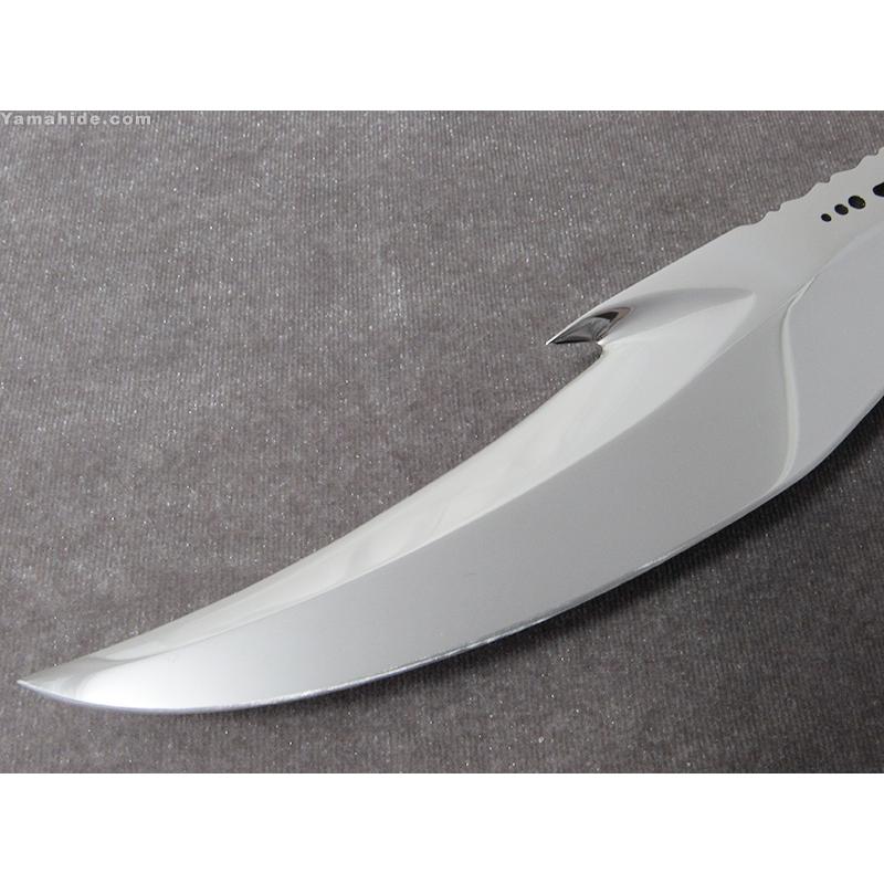 西川 徹 作 0061 ザ・ディープシージョーズ   ATS-34 人造大理石   シースナイフ   Tooru Nishikawa Custom knife