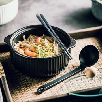 日式泡面碗宿舍學生帶蓋大容量易清洗防燙雙耳湯碗大號家用吃面碗